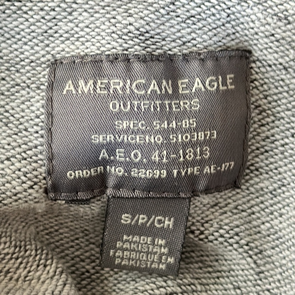 Mens Grey American Eagle Hoodie - Picture 3 of 3